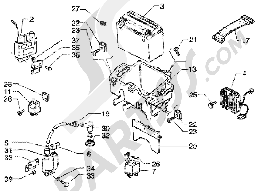 Bater’a Piaggio Super Hexagon GTX 180 1998-2005