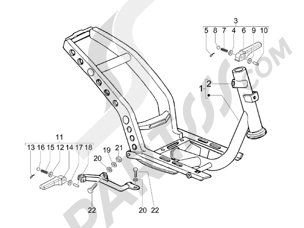 Chasis carrocer Piaggio Typhoon 50 2007-2008