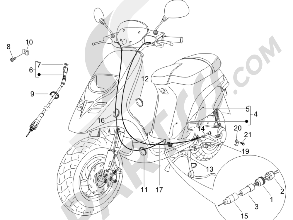 Transmisi—nes Piaggio Typhoon 50 2007-2008