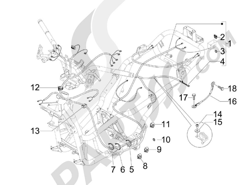 Grupo cables principal Piaggio X7 250 ie Euro 3 2008