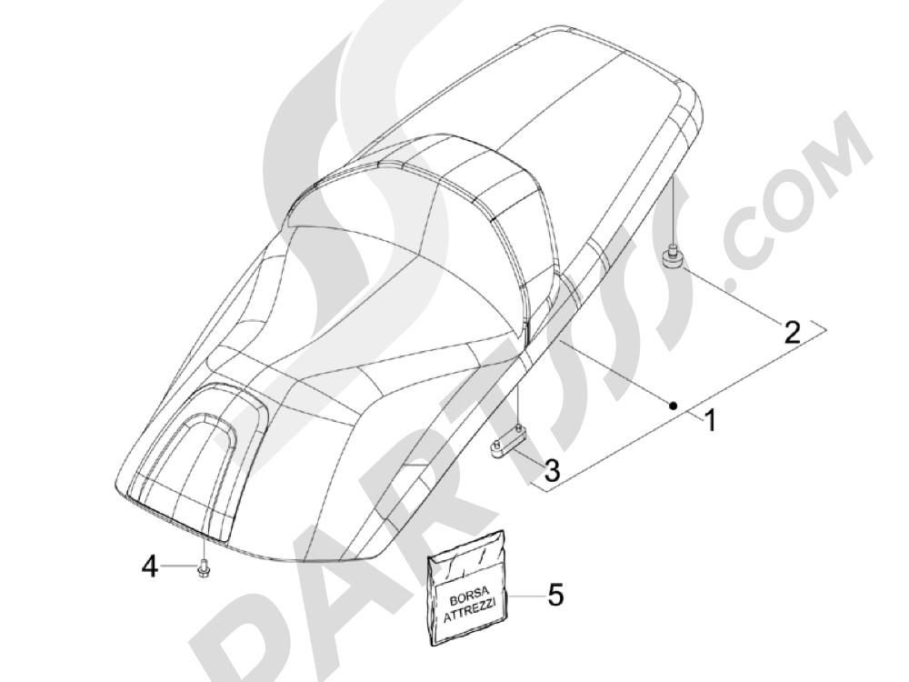 Sill’n asientos - Bolsa herramienta Piaggio X7 250 ie Euro 3 2008