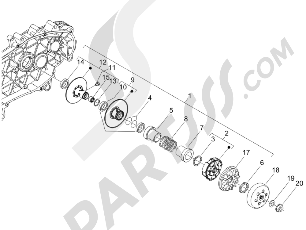 Polea conducida Piaggio X8 125 Potenziato 2005-2006