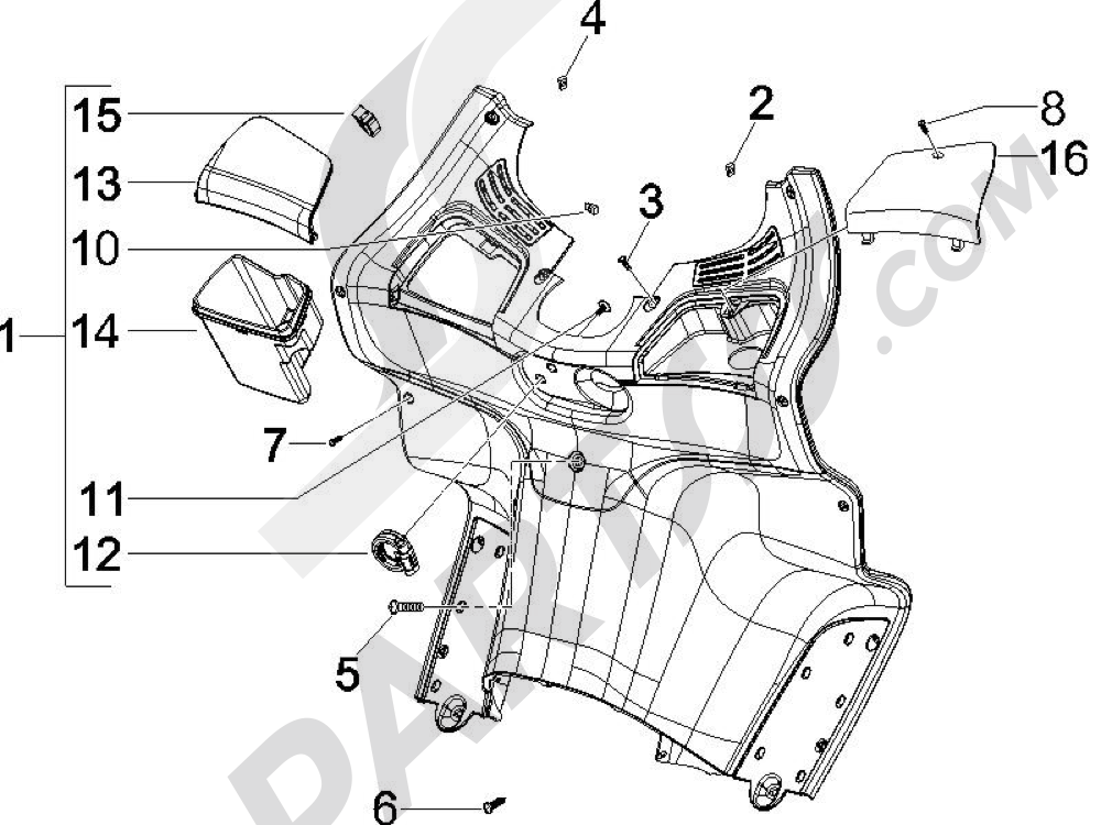 Maletero delantero - Contraescudo Piaggio X8 125 Premium Euro 2 2006