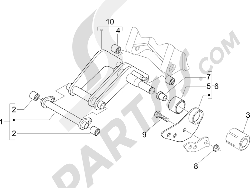 Brazo oscilante Piaggio X8 125 Street Euro 2 2006-2007