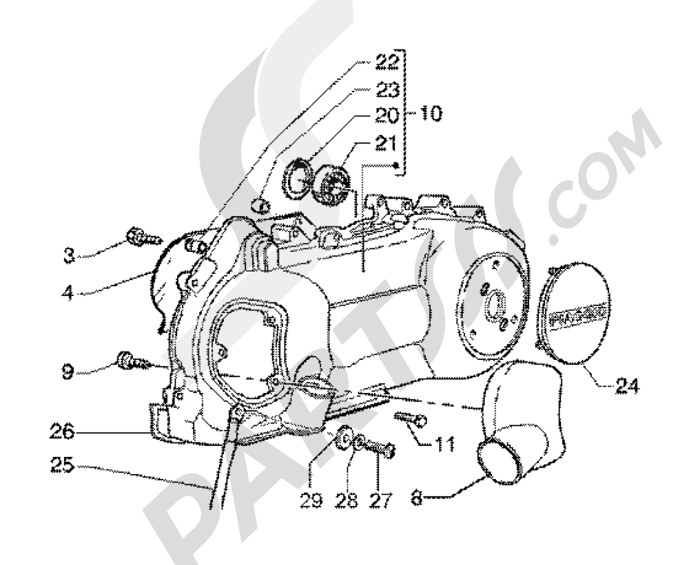 Refrigeracion carter Piaggio X9 125 SL 1998-2005