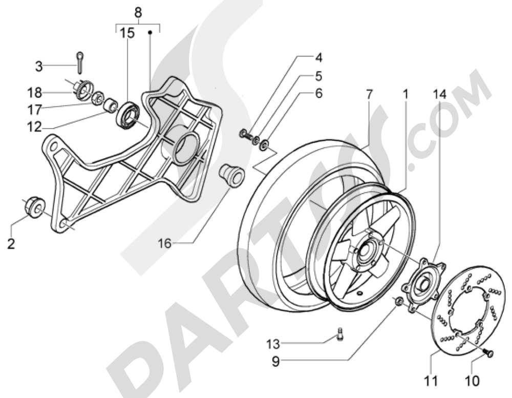 REAR WHEEL Piaggio X9 500 Evolution (ABS) 1998-2005