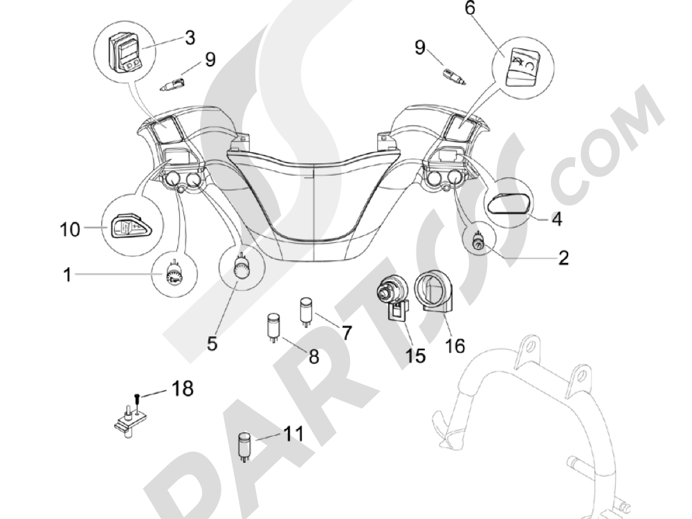 Conmutadores Conmutadores Pulsadores Interruptores Piaggio