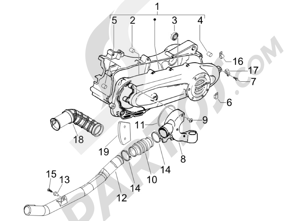 Tapa cárter - Refrigeracion cárter Piaggio Zip & Zip HASTA 1997