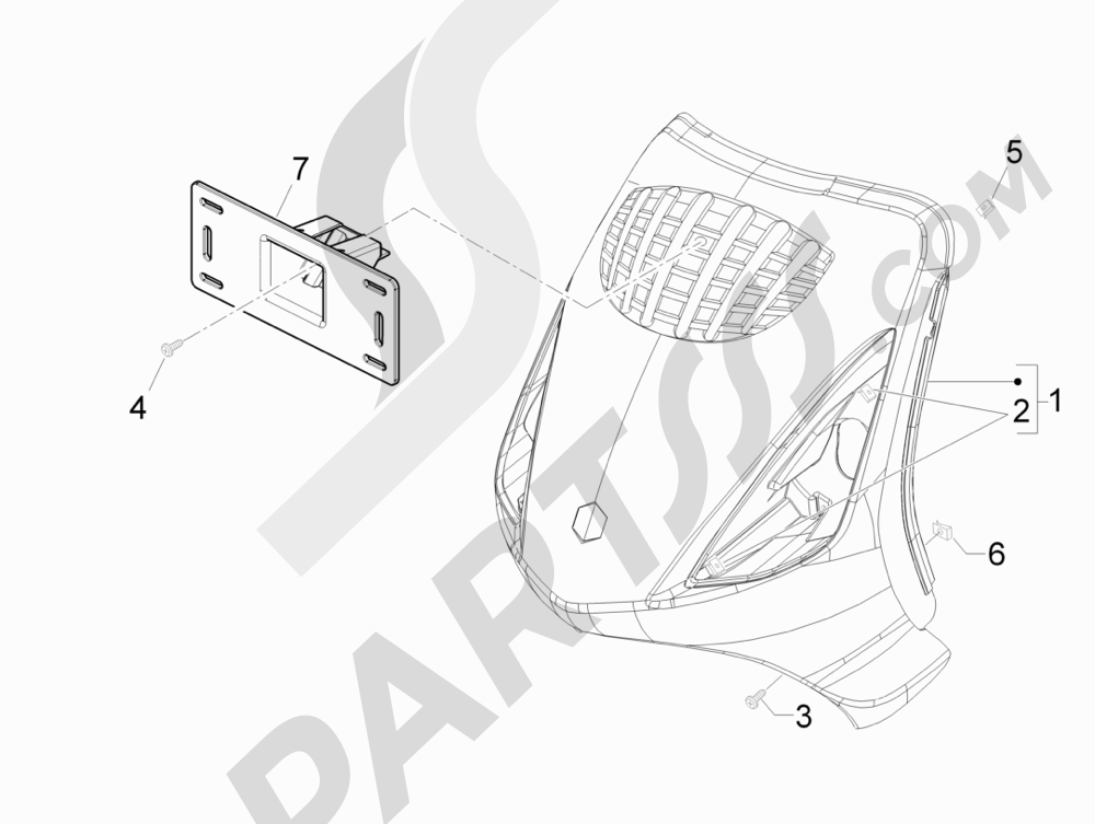 Escudo delantero Piaggio Zip 100 4T (Vietnam) 2011-2014