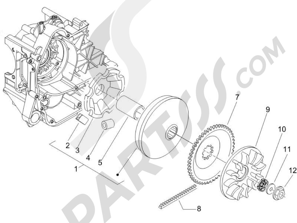 Polea conductora Piaggio Zip 100 4T (Vietnam) 2011-2014