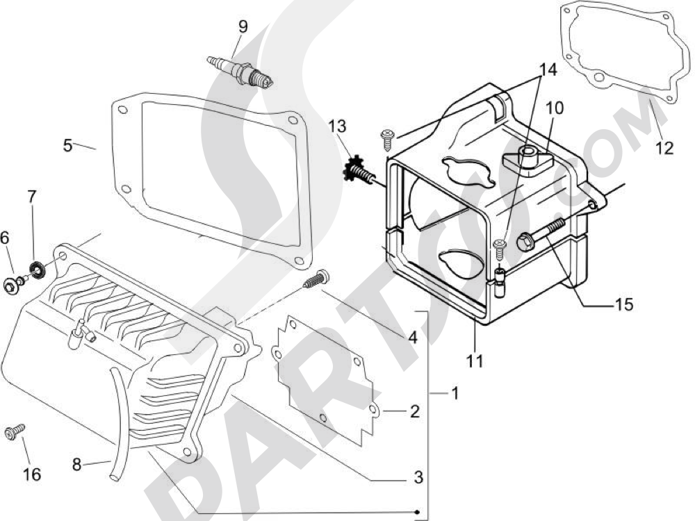 Tapa culata Piaggio Zip 100 4T (Vietnam) 2011-2014