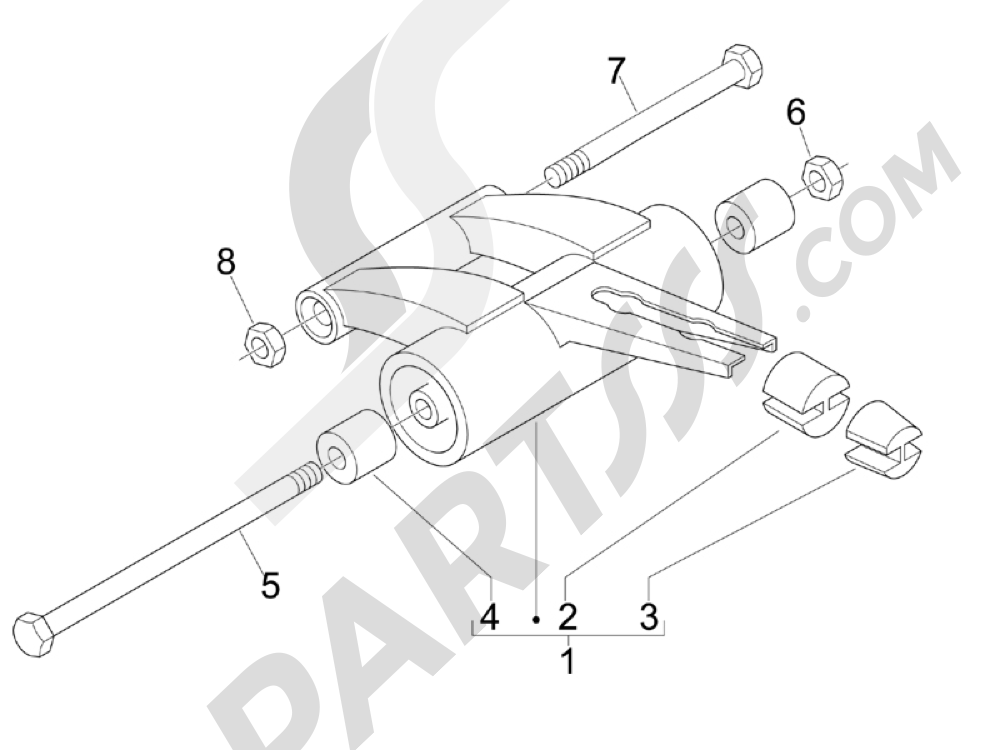 Brazo oscilante Piaggio Zip 50 2T 2009-2015