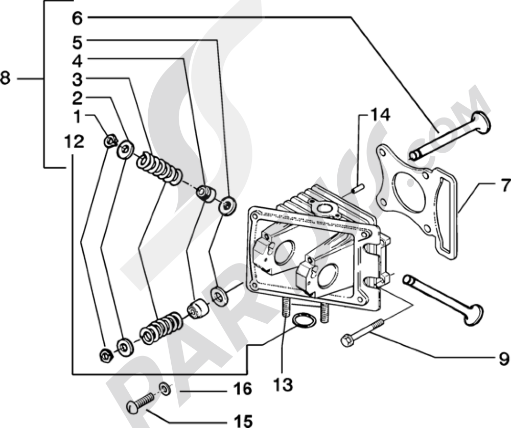 Culata-valvulas Piaggio Zip 50 4T 1998-2005