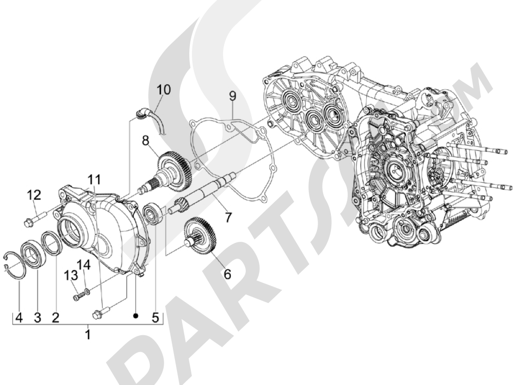 Grupo reductor Vespa Vespa GTS 300 ie ABS (USA) 2014-2015