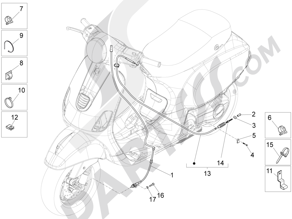 Transmisi Vespa Vespa LX 125 4T 3V ie (Vietnam) 2012-2013-2014