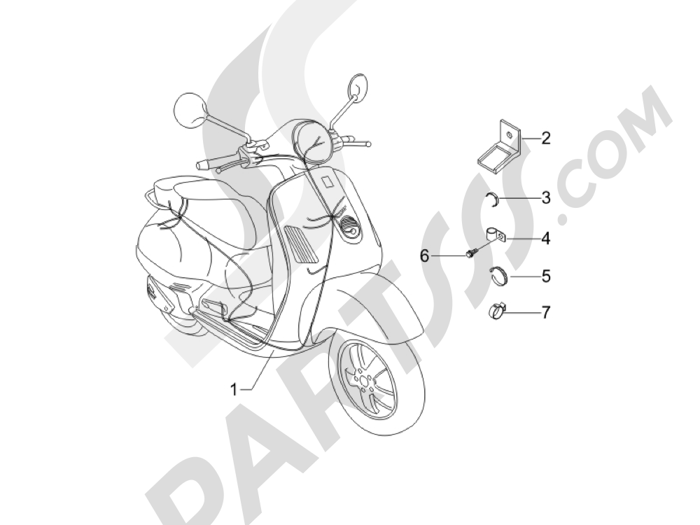 Voornaamste kabelgroep Vespa Vespa LX 150 4T E3 2009