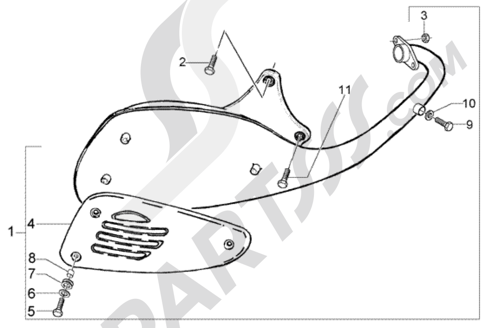 Silenciador escape Vespa Vespa LX 50 4T 1998-2005