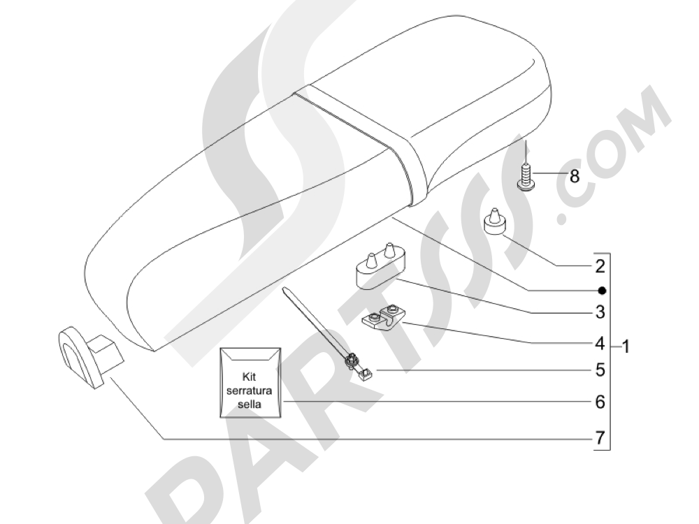 Sill’n asientos Vespa Vespa LX 50 4T (U.S.A.) 2008