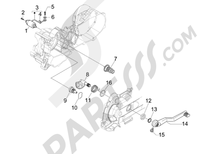 Vespa Vespa Primavera 50 4T-4V (NAFTA) 2014-2016 Arranque - Arranque electrico