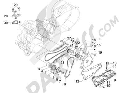Vespa Vespa Primavera 50 4T-4V (NAFTA) 2014-2016 オイルポンプ
