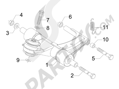 Vespa Vespa Primavera 50 4T-4V (NAFTA) 2014-2016 Brazo oscilante