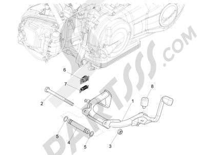 Vespa Vespa Primavera 50 4T-4V (NAFTA) 2014-2016 Caballete s