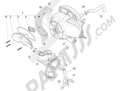 Vespa Vespa Primavera 50 4T-4V (NAFTA) 2014-2016 Caja aire secundario