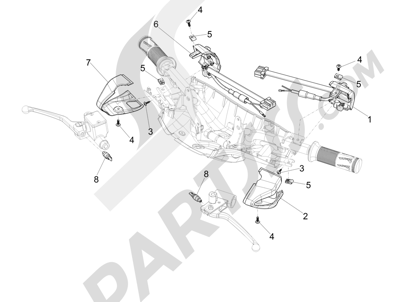 Vespa Vespa Primavera 50 4T-4V (NAFTA) 2014-2016 Conmutadores - Conmutadores - Pulsadores - Interruptores