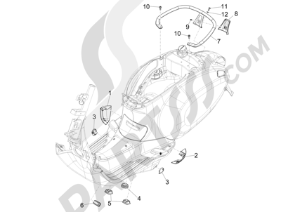 Vespa Vespa Primavera 50 4T-4V (NAFTA) 2014-2016 Cubiertas laterales - Spoiler