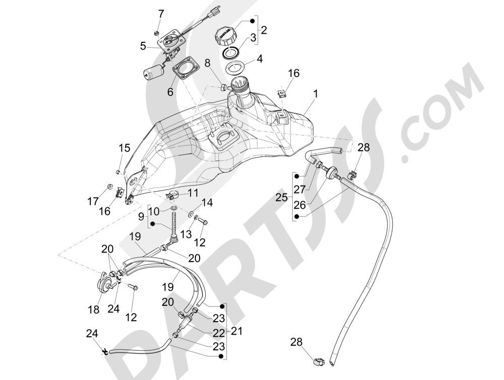 Vespa Vespa Primavera 50 4T-4V (NAFTA) 2014-2016 Dep