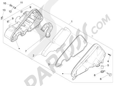 Vespa Vespa Primavera 50 4T-4V (NAFTA) 2014-2016 Filtro de aire
