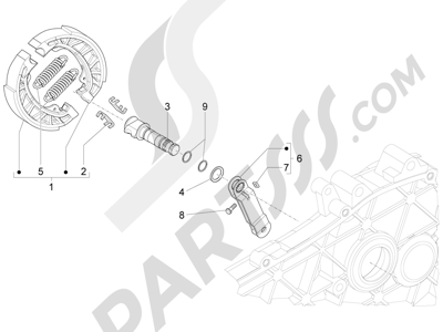 Vespa Vespa Primavera 50 4T-4V (NAFTA) 2014-2016 Freno trasero - Zapatas