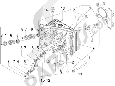 Vespa Vespa Primavera 50 4T-4V (NAFTA) 2014-2016 Grupo culata - Valvula