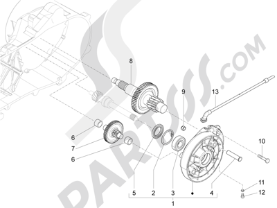 Vespa Vespa Primavera 50 4T-4V (NAFTA) 2014-2016 Grupo reductor