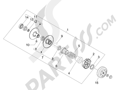 Vespa Vespa Primavera 50 4T-4V (NAFTA) 2014-2016 Polea conducida