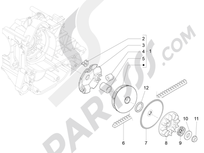 Vespa Vespa Primavera 50 4T-4V (NAFTA) 2014-2016 Polea conductora