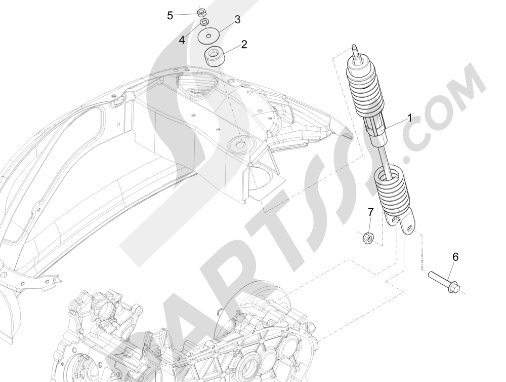 Vespa Vespa Primavera 50 4T-4V (NAFTA) 2014-2016 Suspensi
