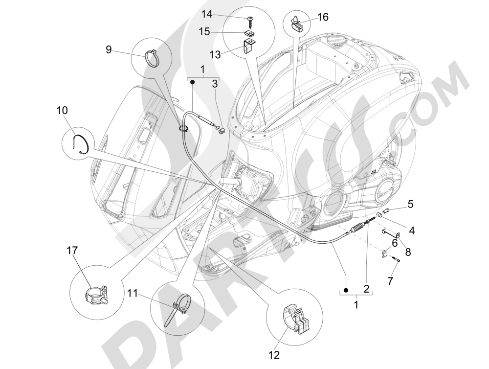 Vespa Vespa Primavera 50 4T-4V (NAFTA) 2014-2016 Transmisi