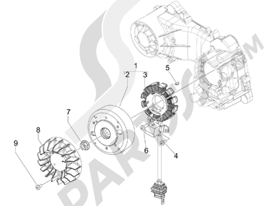 Vespa Vespa Primavera 50 4T-4V (NAFTA) 2014-2016 Volante magnetico