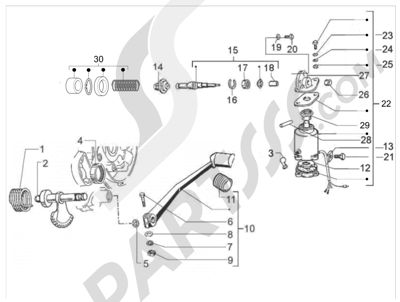 Vespa Vespa PX 150 2011-2016. 分解図 純正部品をオンライン購入