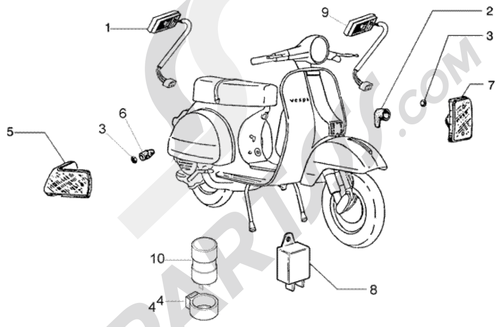 シグナルライト Vespa Vespa PX 150 E (U.S.A.) 1998-2005