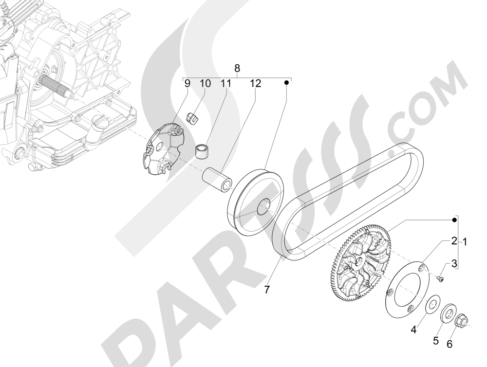 Polea conductora Vespa Vespa S 150 4T 2V ie E3 College 2009-2011