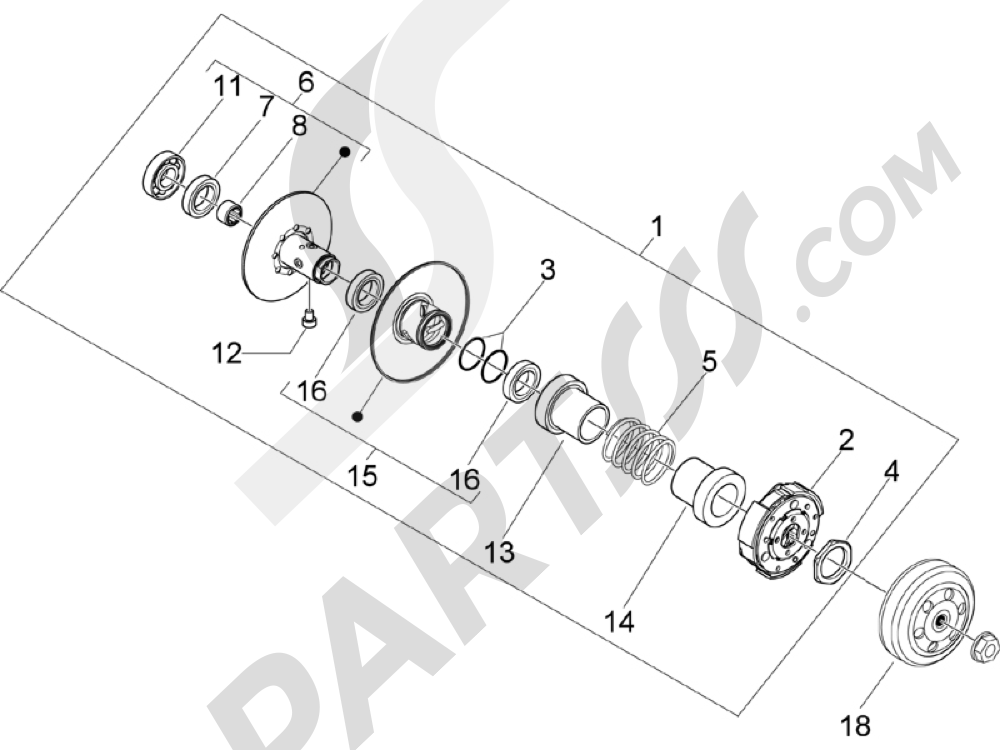 Polea conducida Gilera Runner 50 Pure Jet 2005-2006