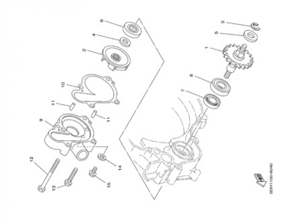 WATER PUMP Yamaha YZ125 2003