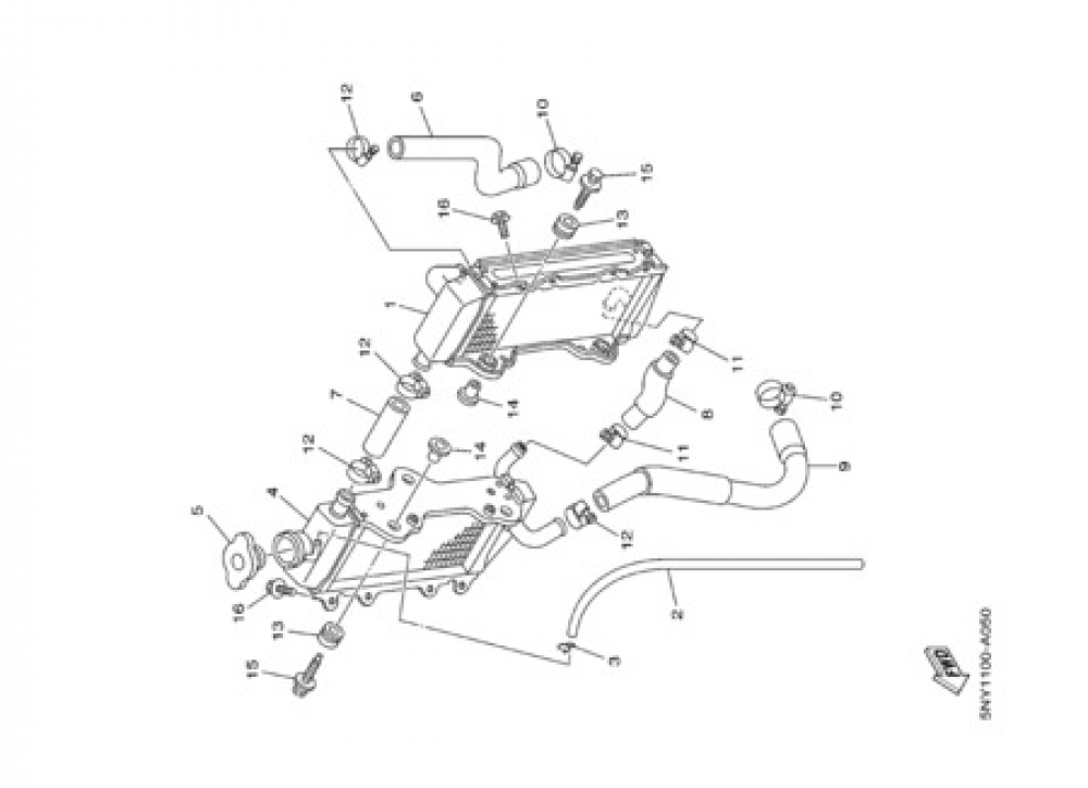 RADIATOR HOSE Yamaha YZ125 2003