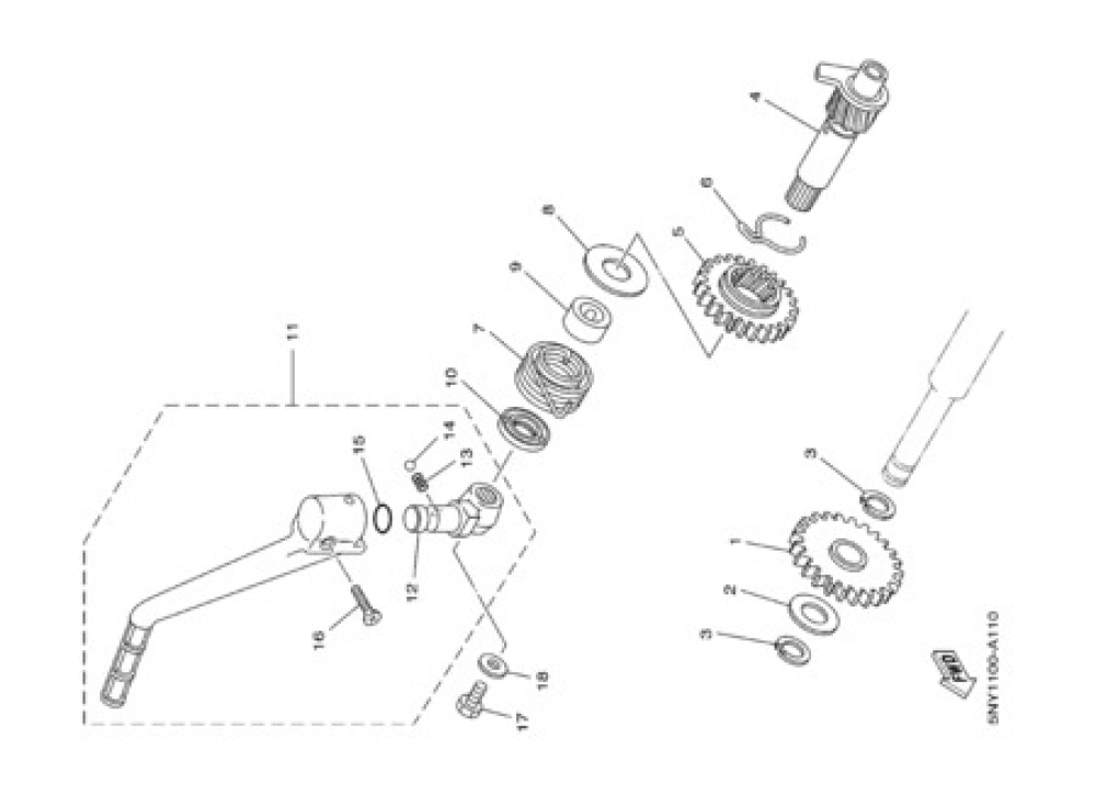 STARTER Yamaha YZ125 2003