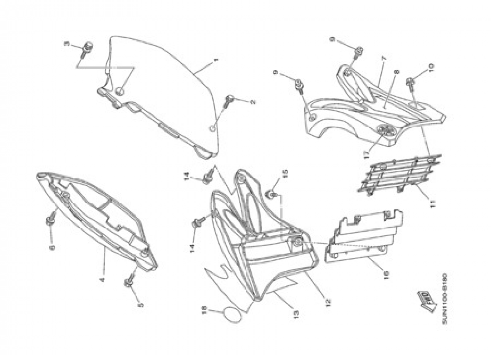 SIDE COVER Yamaha YZ125 2003