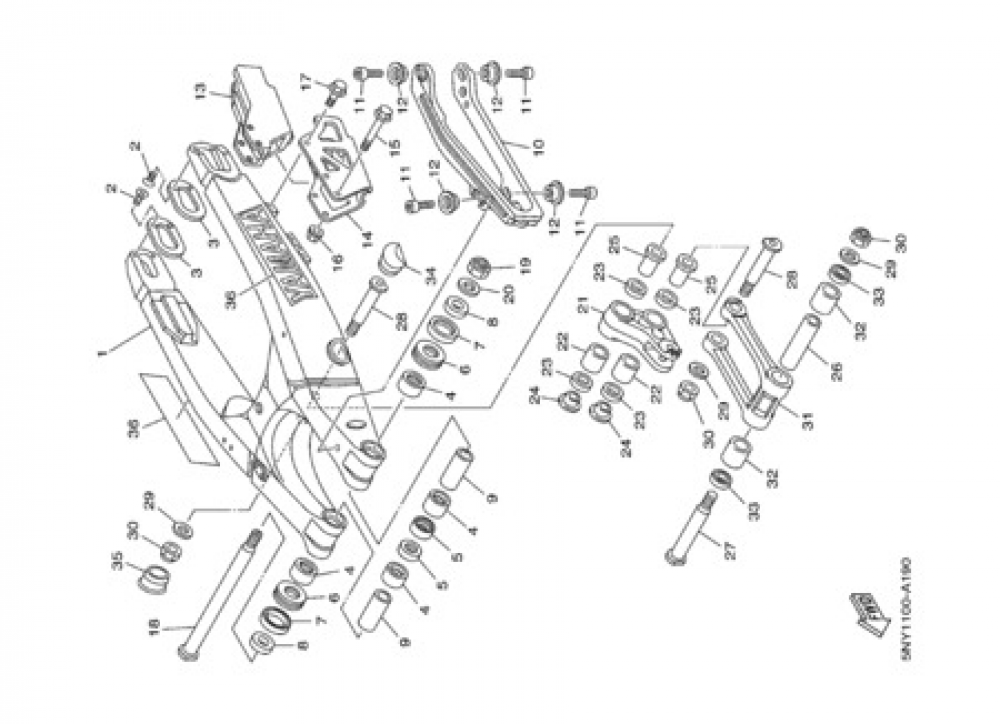 REAR ARM Yamaha YZ125 2003
