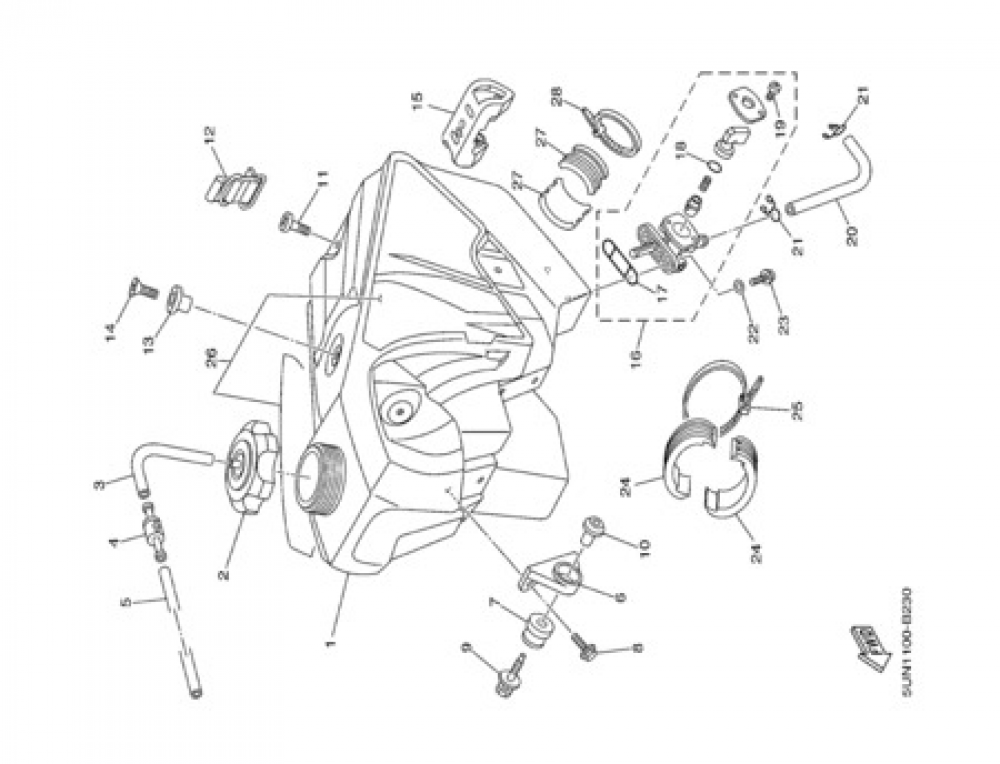 FUEL TANK Yamaha YZ125 2003