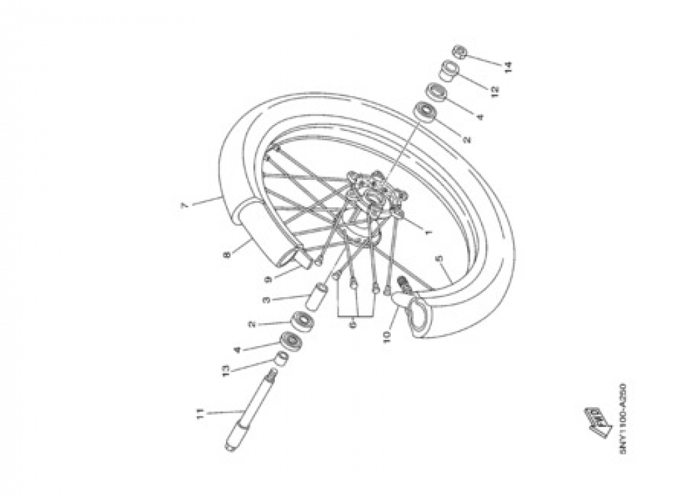 FRONT WHEEL Yamaha YZ125 2003